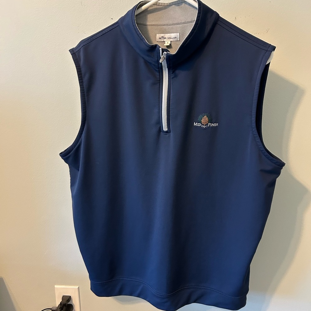 Peter Millar Navy Zip-Up Vest